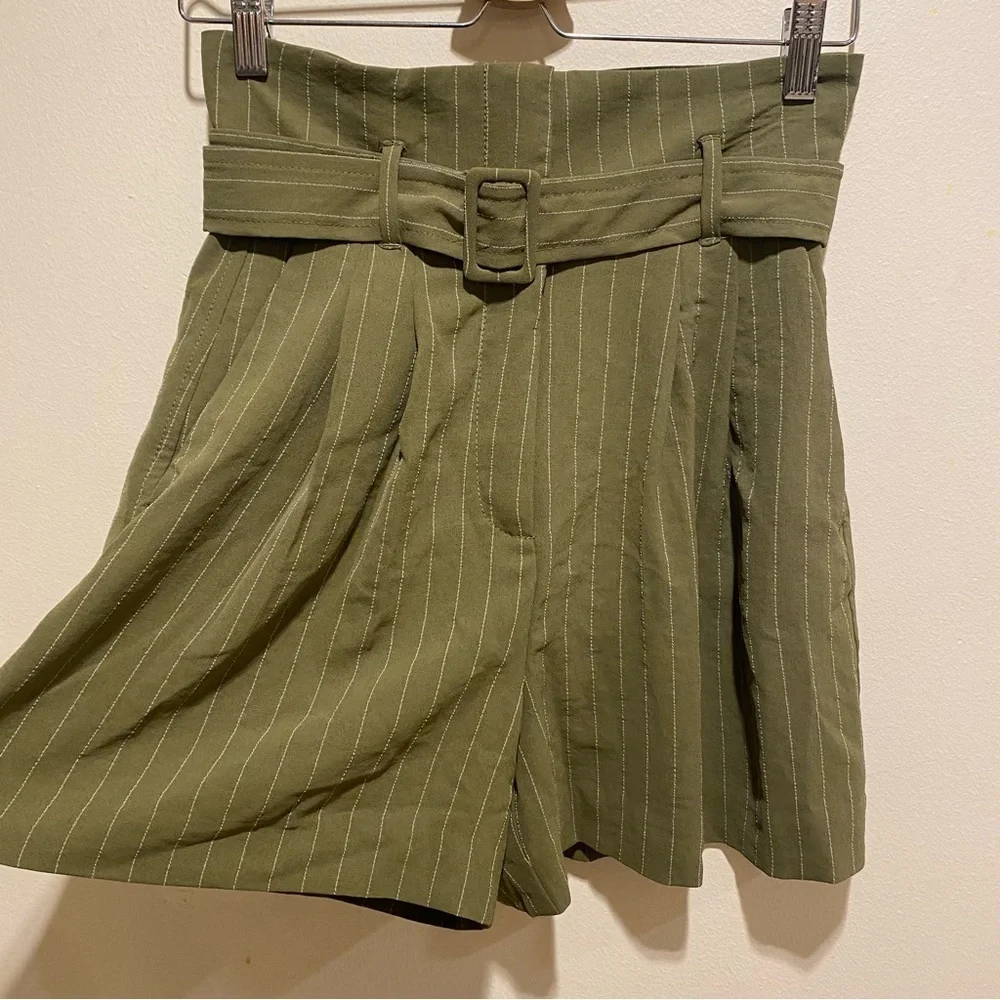 Mango High Waist Belted Shorts